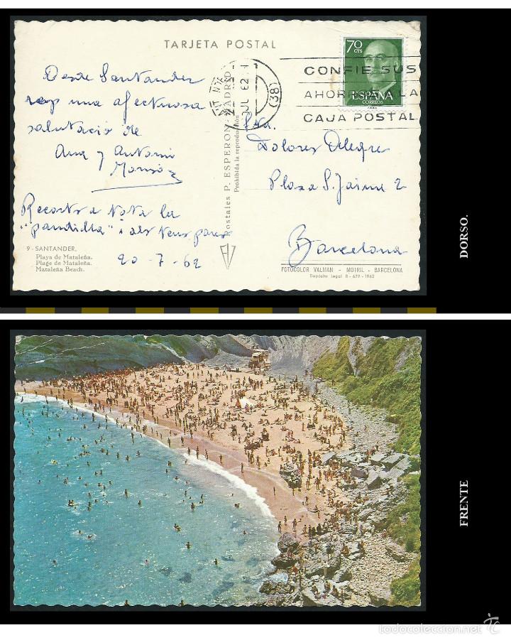 Postales: 9. Santander. Playa de Matale&ntilde;a. - Foto 1