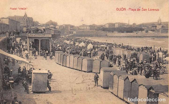 Postales: GIJ&Oacute;N.- PLAYA DE SAN LORENZO - Foto 1