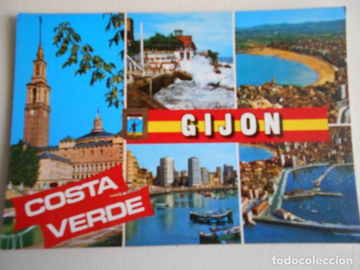 Postales: GIJON. DIVERSOS ASPECTOS. POSTAL DE EDICIONES ALCE. - Foto 1