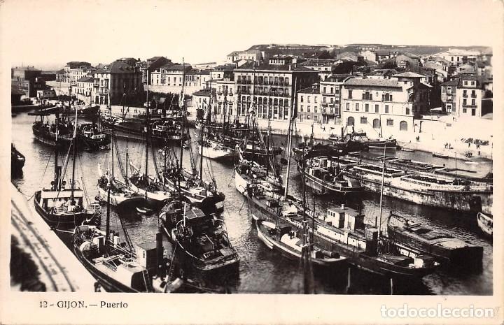 Postales: GIJ&Oacute;N.- PUERTO - Foto 1