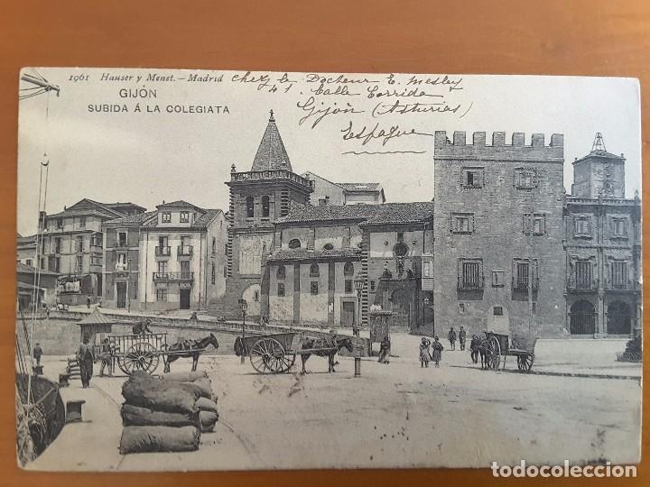 Postales: POSTAL GIJ&Oacute;N - SUBIDA A LA COLEGIATA - Foto 1