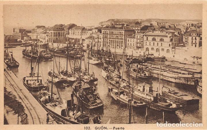 Postales: GIJ&Oacute;N.- PUERTO - Foto 1
