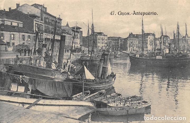 Postales: GIJ&Oacute;N.- ANTEPUERTO - Foto 1