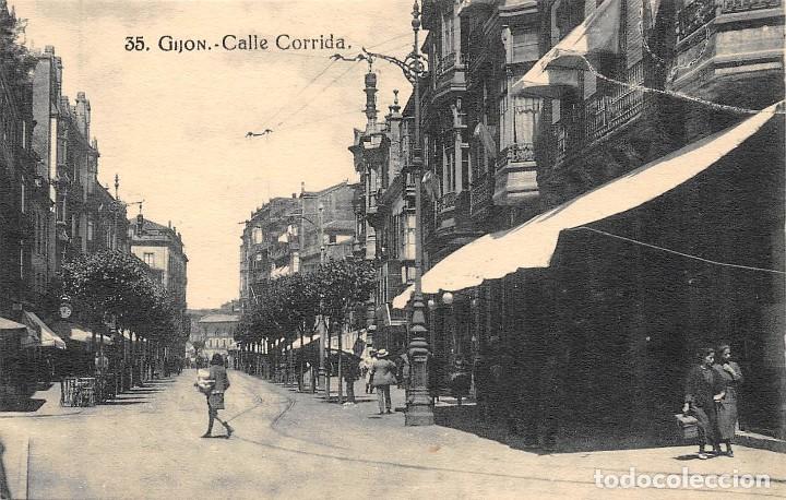 Postales: GIJ&Oacute;N.- CALLE CORRIDA - Foto 1