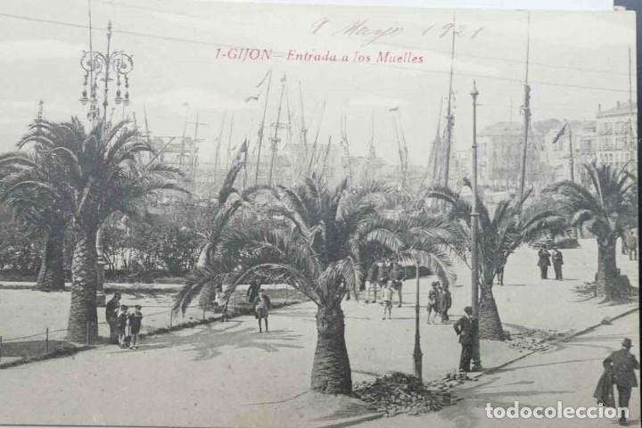 Postales: gijon , entrada a los muelles - Foto 1