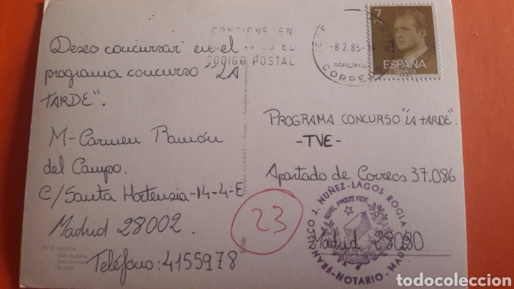 Postales: 1985 Luarca Asturias para programa la Tarde - Foto 2
