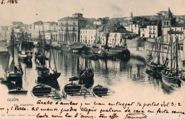 Postales: gijon. el puerto. h y m 397 - Foto 1