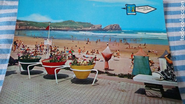 Postais: Salinas. Playa. Vista parcial. Edici&oacute;nes pergamino