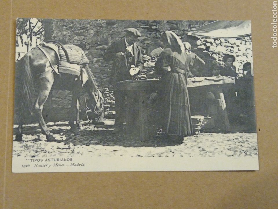 Cartoline: Tipos asturianos 1926 Hauser y Menet. Reverso dividido. Sin circular.