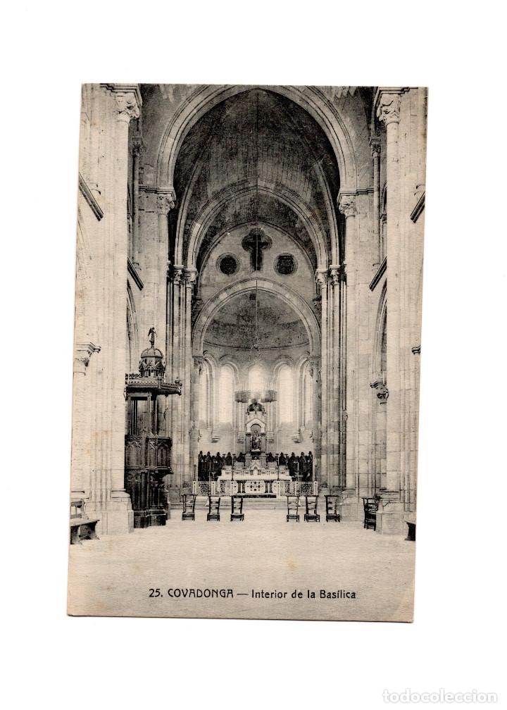 Postales: COVADONGA.(ASTURIAS).- INTERIOR DE LA BAS&Iacute;LICA. - Foto 1