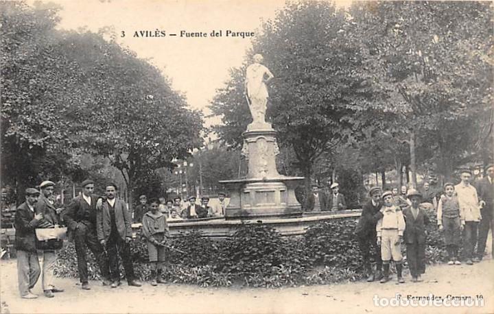 Postales: AVIL&Eacute;S.- FUENTE DEL PARQUE - Foto 1