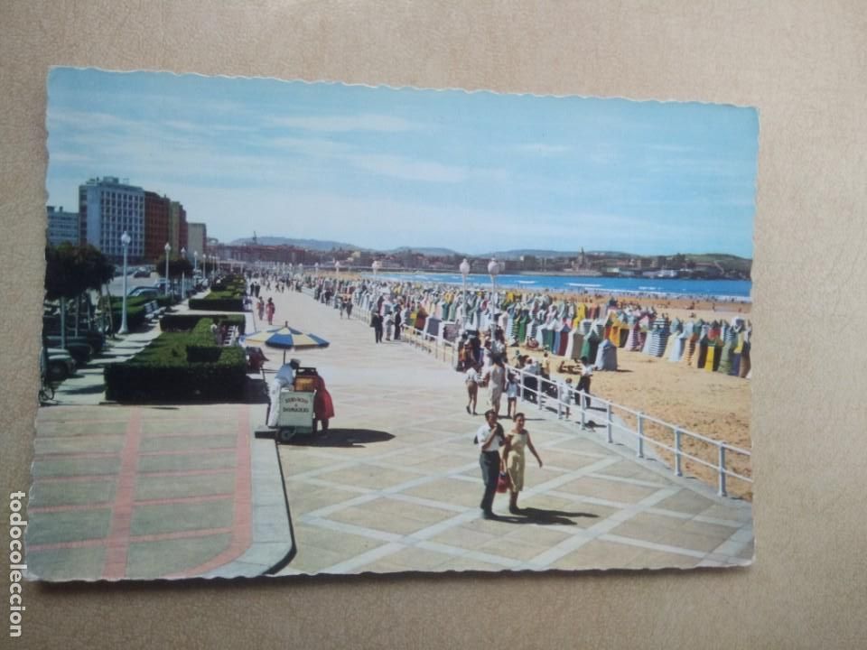 Cartoline: Postal gijon, playa de san lorenzo