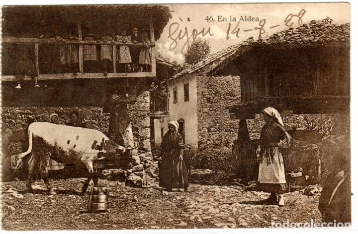 Postales: PRECIOSA POSTAL - ASTURIAS - EN LA ALDEA - Foto 1