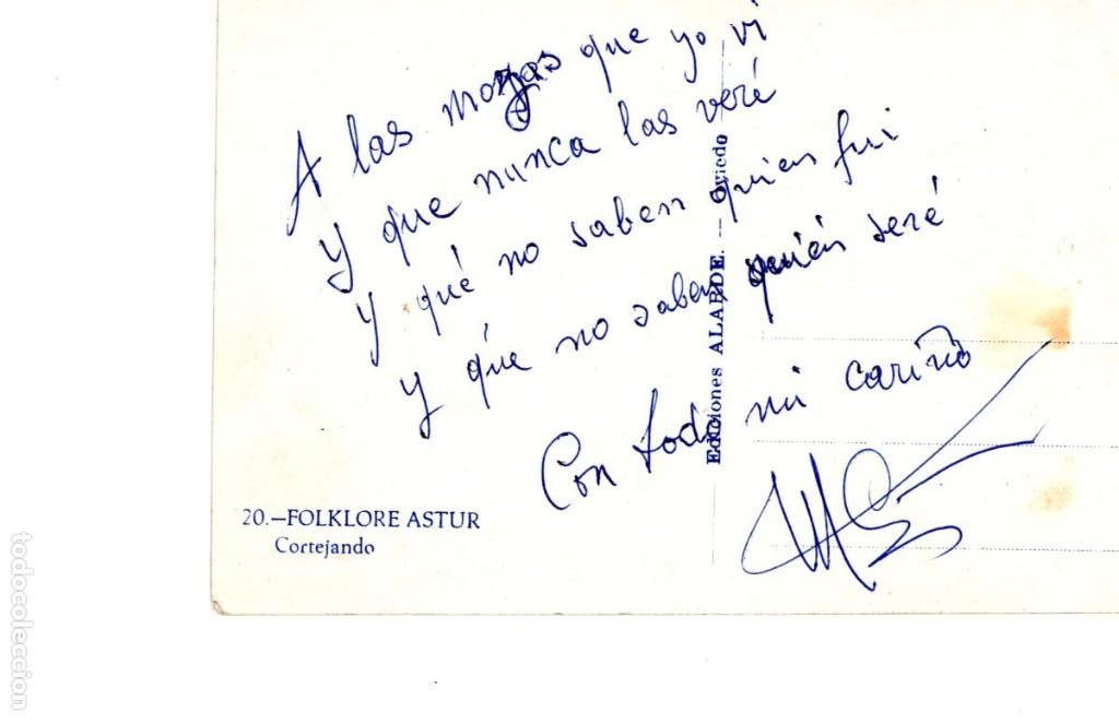 Postales: FLOKLORE ASTUR CORTEJANDO POSTAL EDICIONES ALARDE - Foto 2
