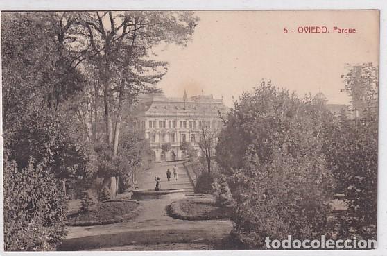 Postales: Oviedo 5 Parque. Thomas 592 Sin circular. - Foto 1