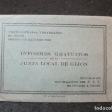 Postales: JUNTA LOCAL DE GIJON-VERANEANDO EN GIJON-ALBUM CON 12 VISTAS ANTIGUAS-NO POSTAL-VER FOTOS-(90.601