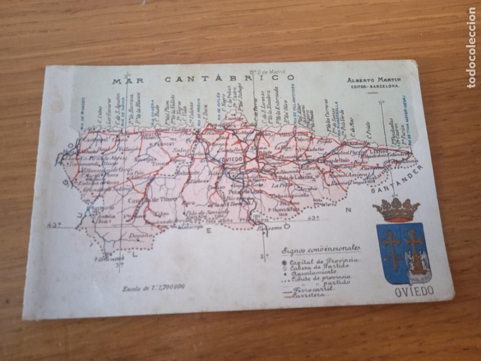 Postales: Oviedo, Asturias. Mapa - Foto 1