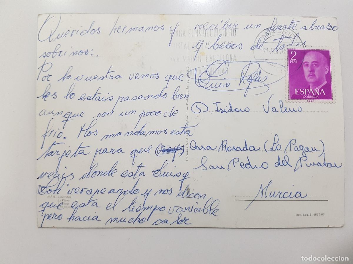 Postales: POSTAL LUANCO LA PLAYA. 1969. CIRCULADA. 9 - Foto 2