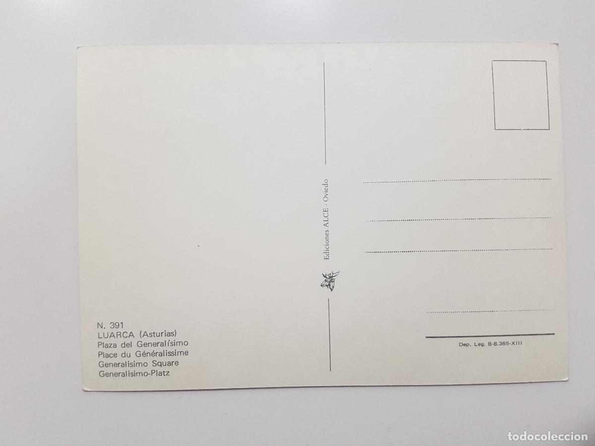 Postales: POSTAL LUARCA PLAZA DEL GENERAL&Iacute;SIMO. 1970. SIN CIRCULAR - Foto 2