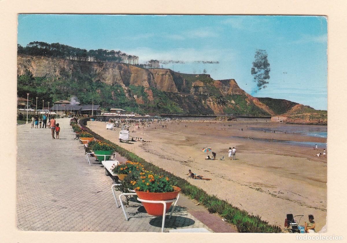 Postales: SALINAS (CASTRILLON). PASEO SOBRE LA PLAYA (1966) - Foto 1