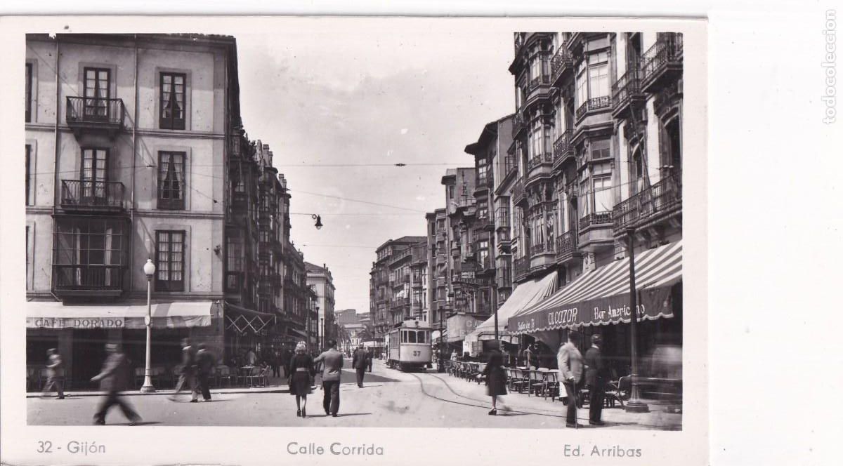 Postales: 32 GIJ&Oacute;N. CALLE CORRIDA. ED. ARRIBAS. SIN CIRCULAR. - Foto 1