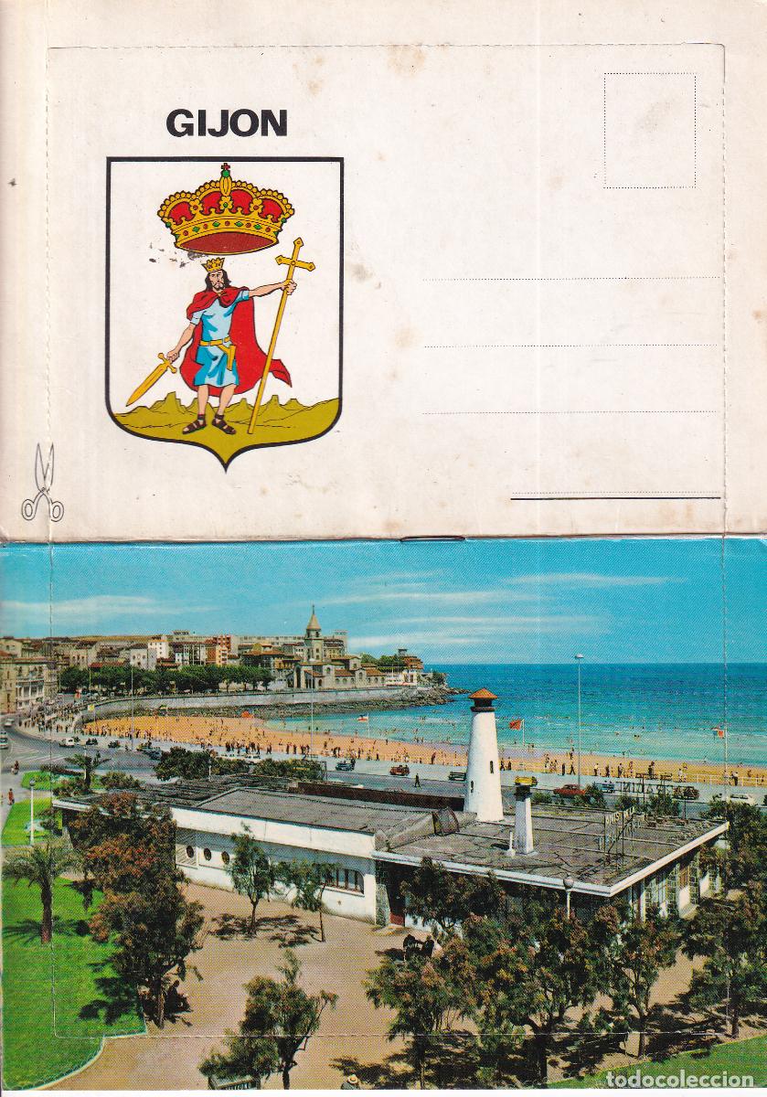 Postales: GIJON CON PEQUE&Ntilde;O LIBRITO - Foto 1