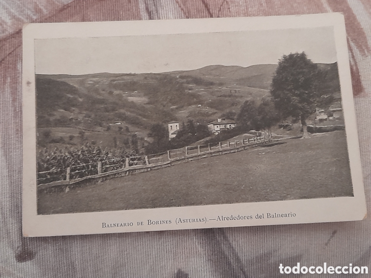 Postkarten: Antigua postal fotogr&aacute;fica. Balneario de Borines (Asturias ) Alrededores del Balneario
