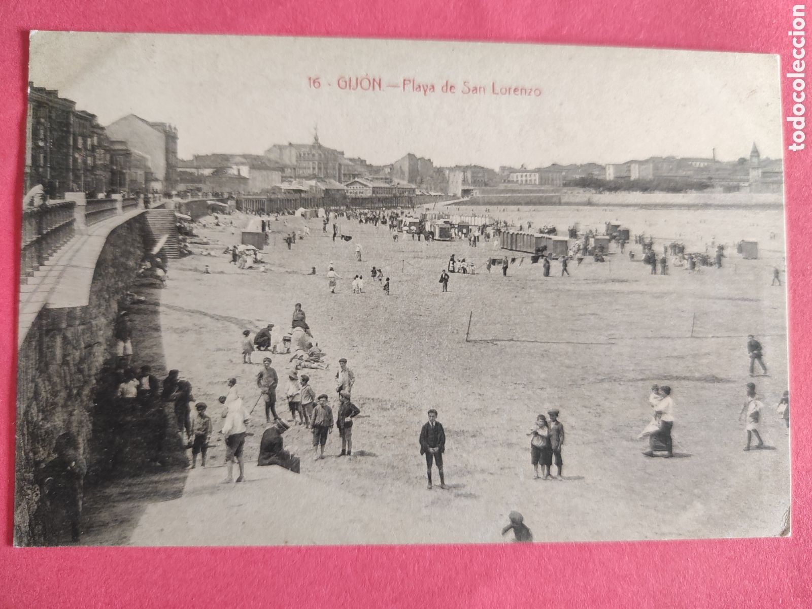 Postales: TARJETA POSTAL.- GIJON.- PLAYA DE SAN LORENZO.- ASTURIAS.- ED. F. MATOS.- CIRCULADA 1912