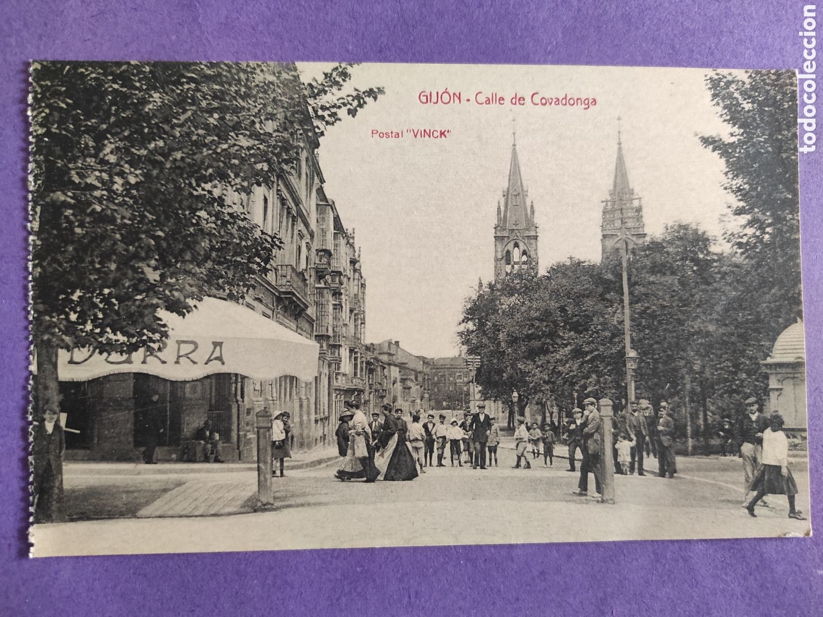 Postales: TARJETA POSTAL GIJON.- ASTURIAS.- CALLE DE COVADONGA.- POSTAL VINCK.-