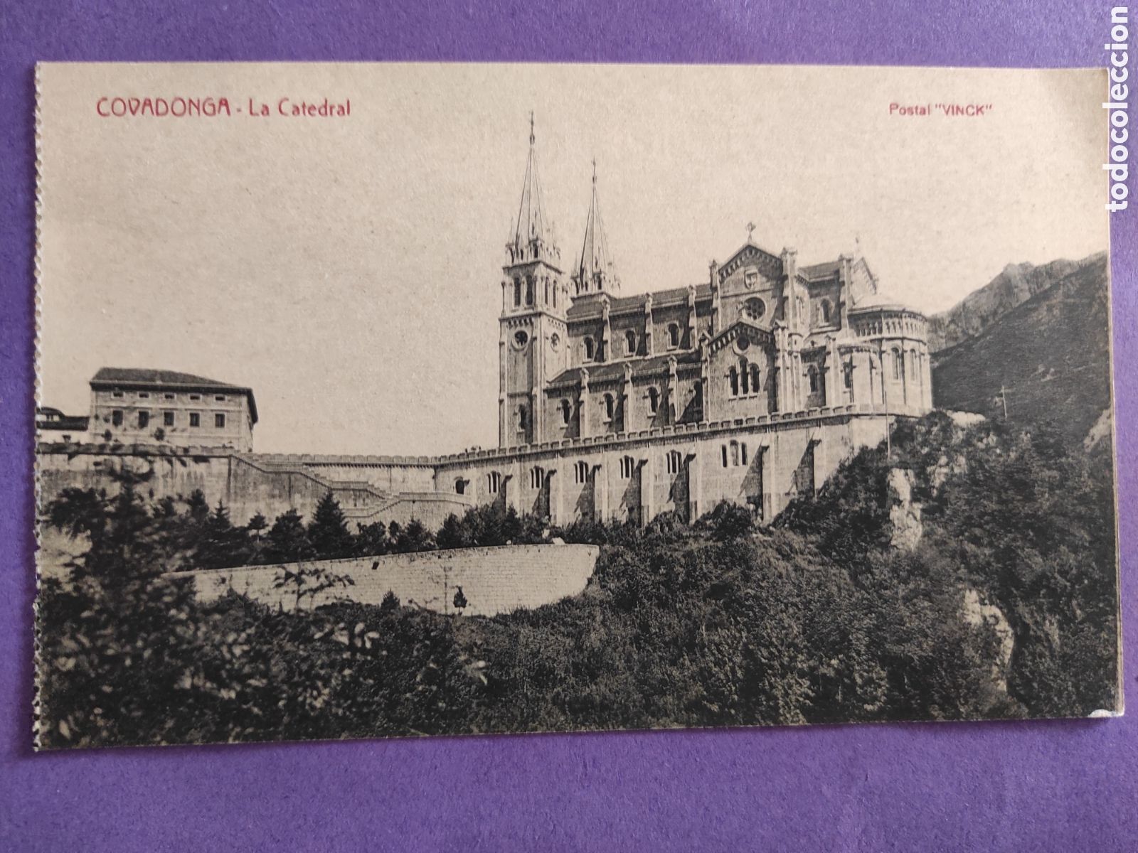 Postales: TARJETA POSTAL COVADONGA.- ASTURIAS.- LA CATEDRAL.- POSTAL VINCK.-