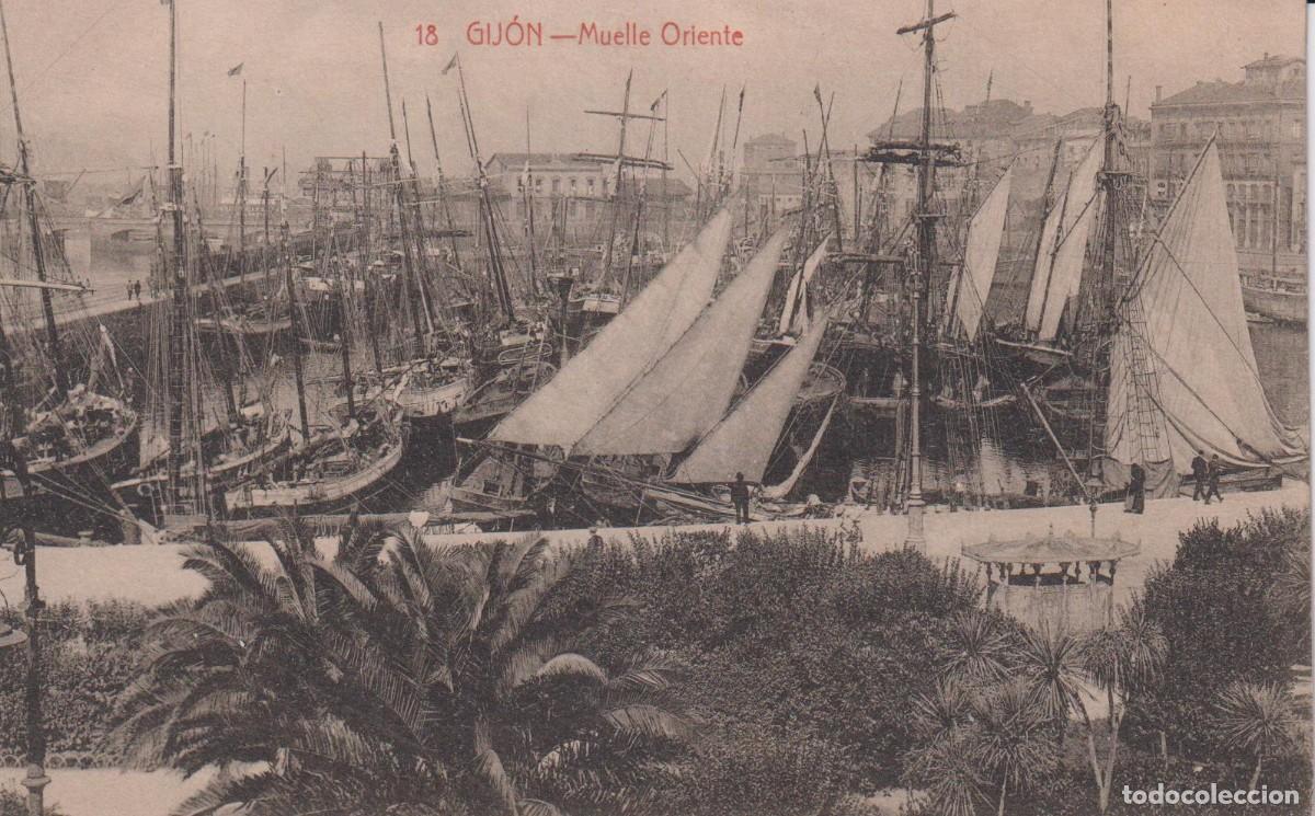 Postales: GIJ&Oacute;N - 18. MUELLE ORIENTE - Foto 1