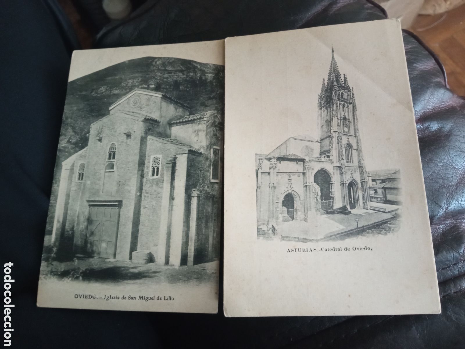 Cartoline: Dos antiguas postales fotogr&aacute;ficas de Oviedo