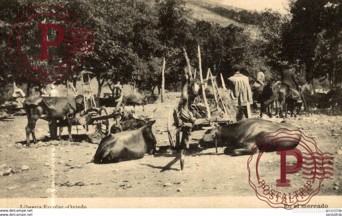 Postales: ASTURIAS. EN EL MERCADO - Foto 1