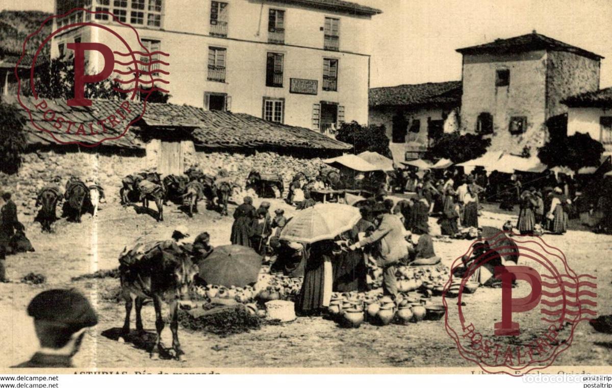 Postales: ASTURIAS. DIA DE MERCADO - Foto 1
