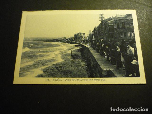Postales: GIJON ASTURIAS PLAYA DE SAN LORENZO CON MAREA ALTA
