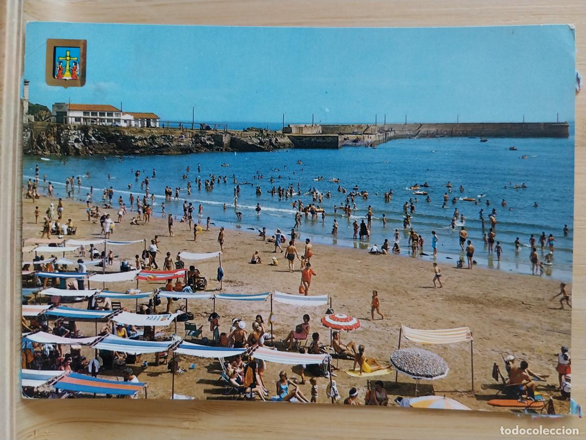 Postales: LUANCO PLAYA PUERTO ED FISA 39 ANIMADA CIRCULADA A&Ntilde;OS 70