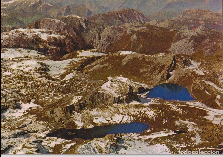 Postales: ASTURIAS, LAGOS ERCINA Y ENOL, VISTA A&Eacute;REA &ndash; EDICIONES ALARDE 651 &ndash; S/C