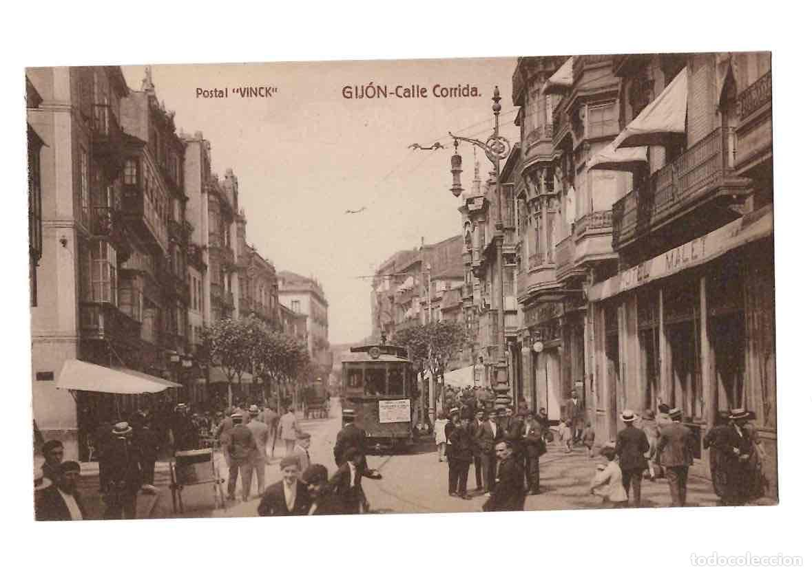 Postales: TARJETA POSTAL GIJON CALLE CORRIDA. POSTAL VINCK