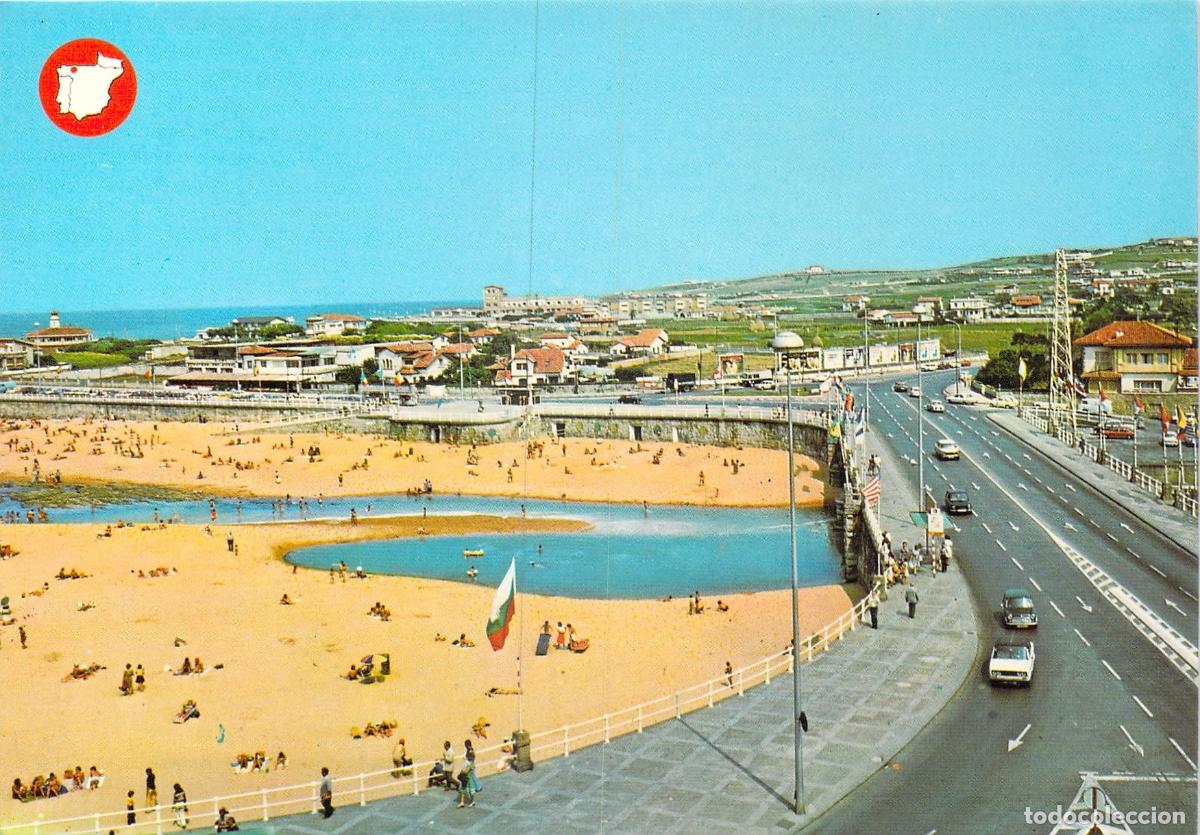 Postales: Tarjeta Postal de Gij&oacute;n, La Playa y Zona del Piles, Asturias