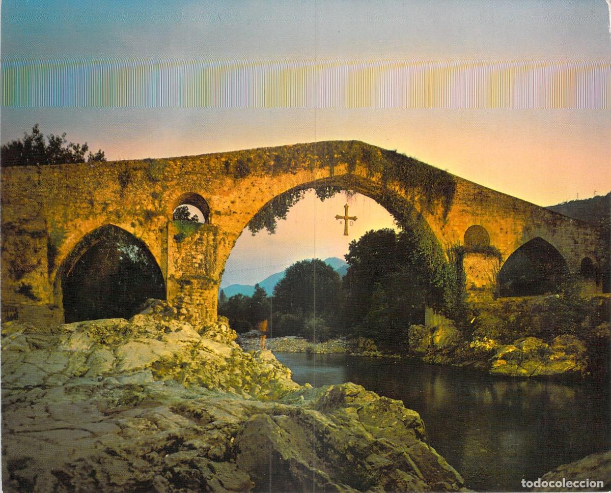 Postales: Postal de Cangas de On&iacute;s, Asturias - Puente Romano al Atardecer