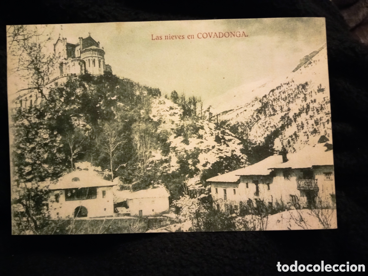 Postales: Antigua postal fotogr&aacute;fica, Las Nieves en Covadonga