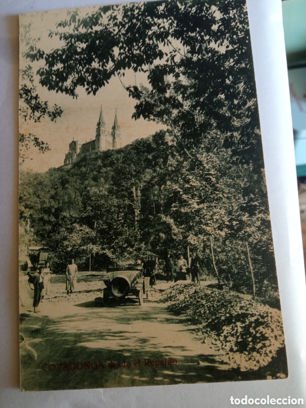 Postales: Antigua postal fotogr&aacute;fica, Covadonga, desde El Repelao