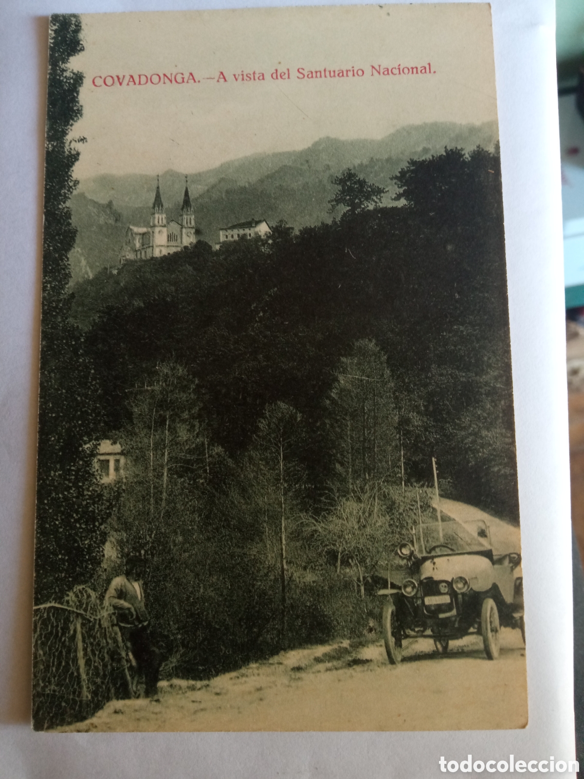 Postales: Antigua postal fotogr&aacute;fica, Covadonga, A vistas del Santuario Nacional