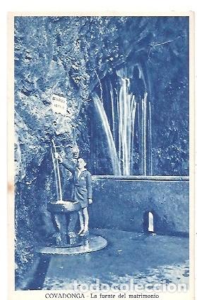 Postales: ANTIGUA POSTAL COVADONGA LA FUENTE DEL MATRIMONIO H S M
