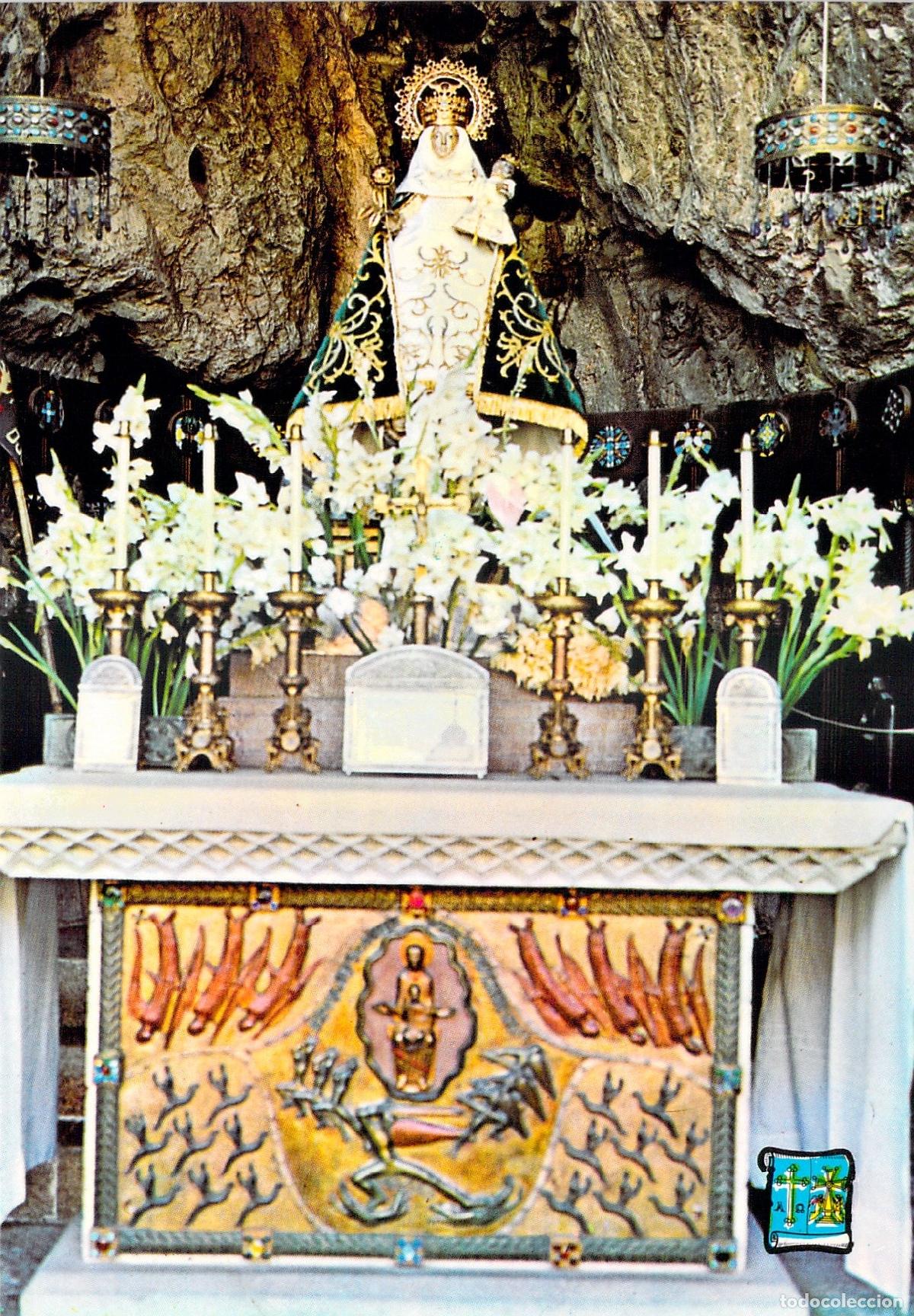 Postales: Postal Altar de la Santina en la Santa Cueva de Covadonga