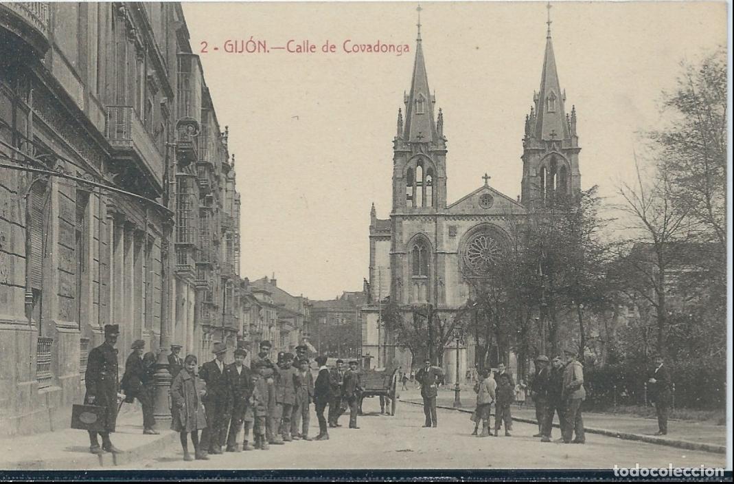 Postales: GIJON (ASTURIAS) - Calle de Covadonga - Edicion F. Matos