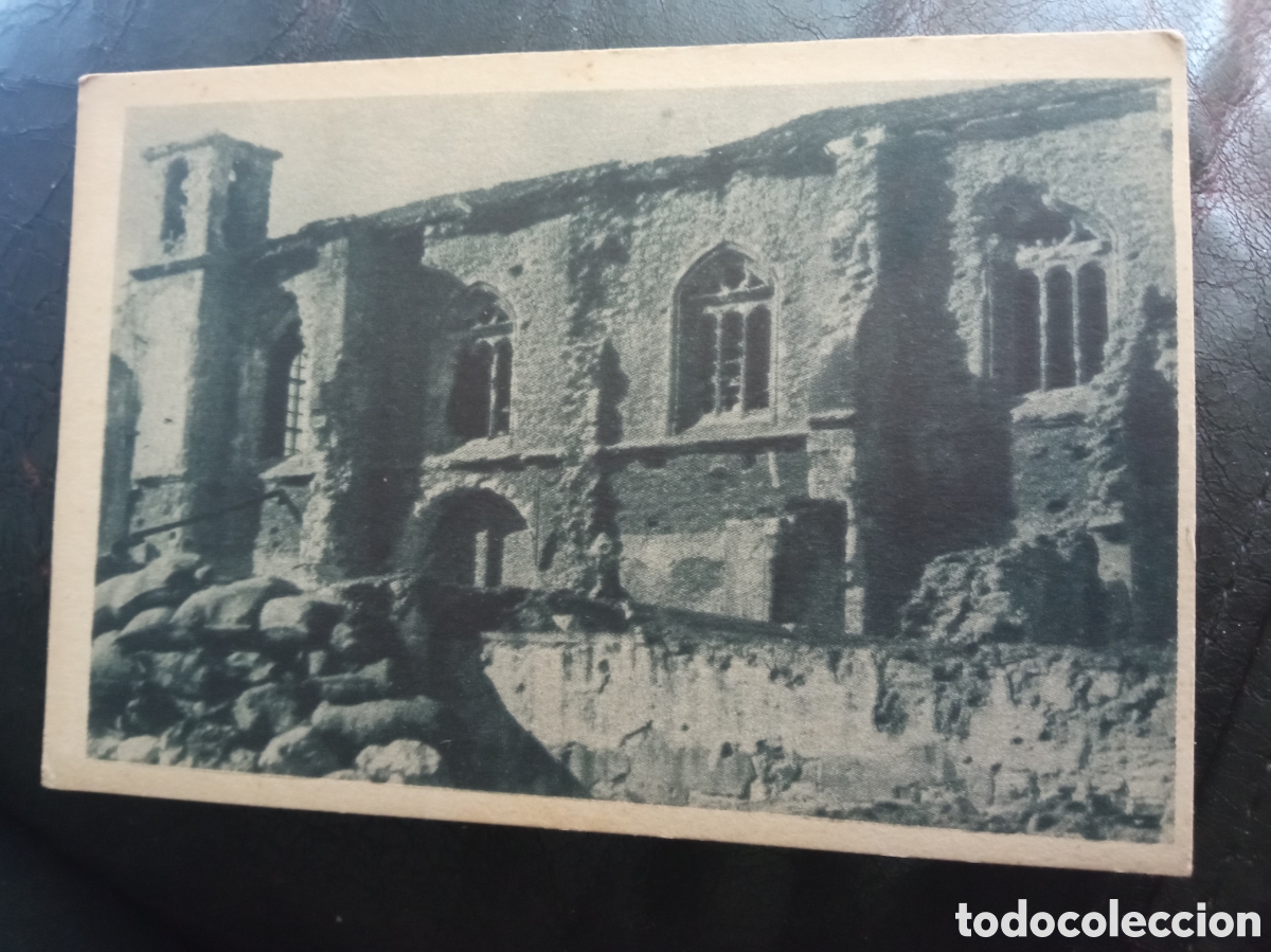 Postales: Antigua postal fotogr&aacute;fica de Oviedo, Iglesia de Santo Domingo, Guerra Civil Espa&ntilde;ola
