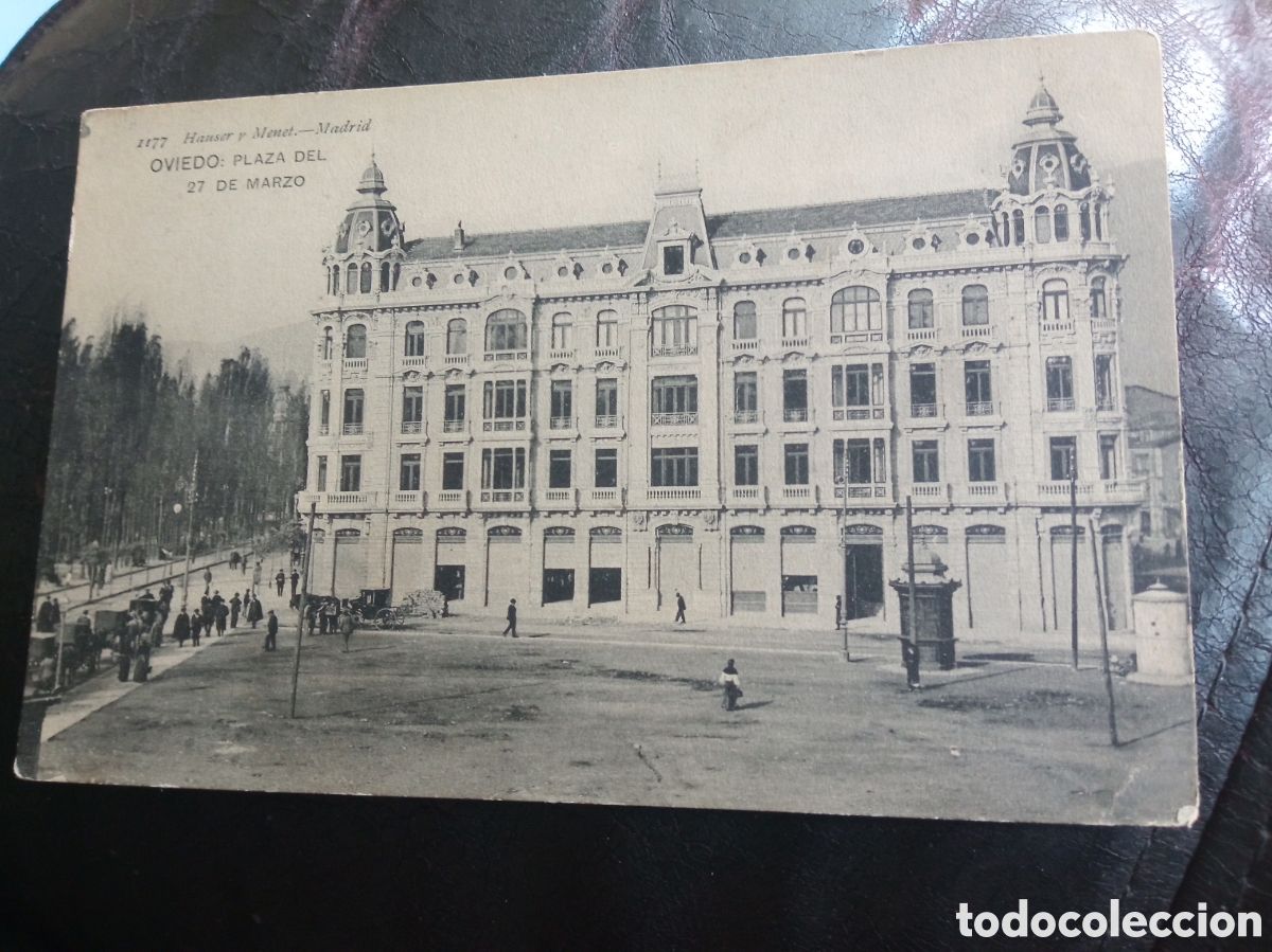 Postales: Antigua postal fotogr&aacute;fica, Oviedo, Plaza del 27 de Marzo