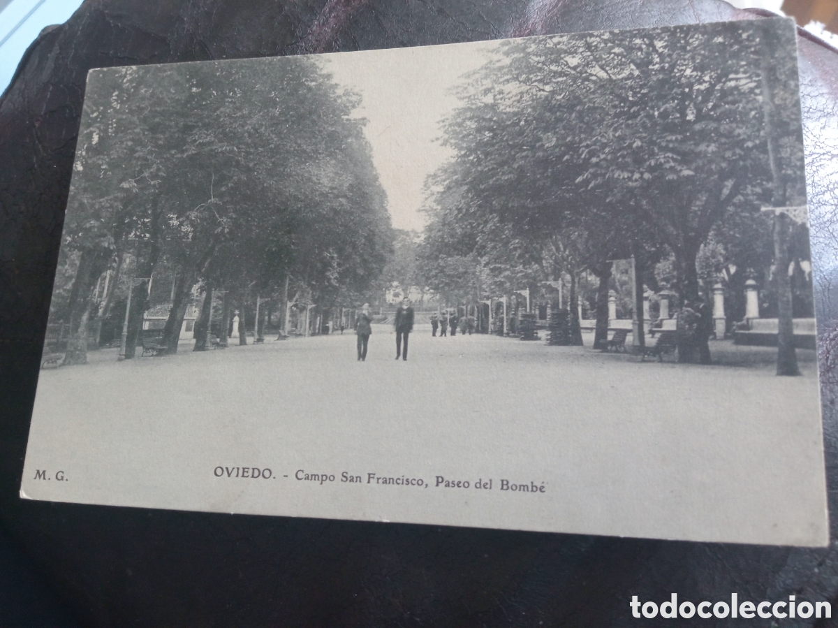 Postales: Antigua postal fotogr&aacute;fica, Oviedo, Campo de San Francisco, Paseo del Bombe