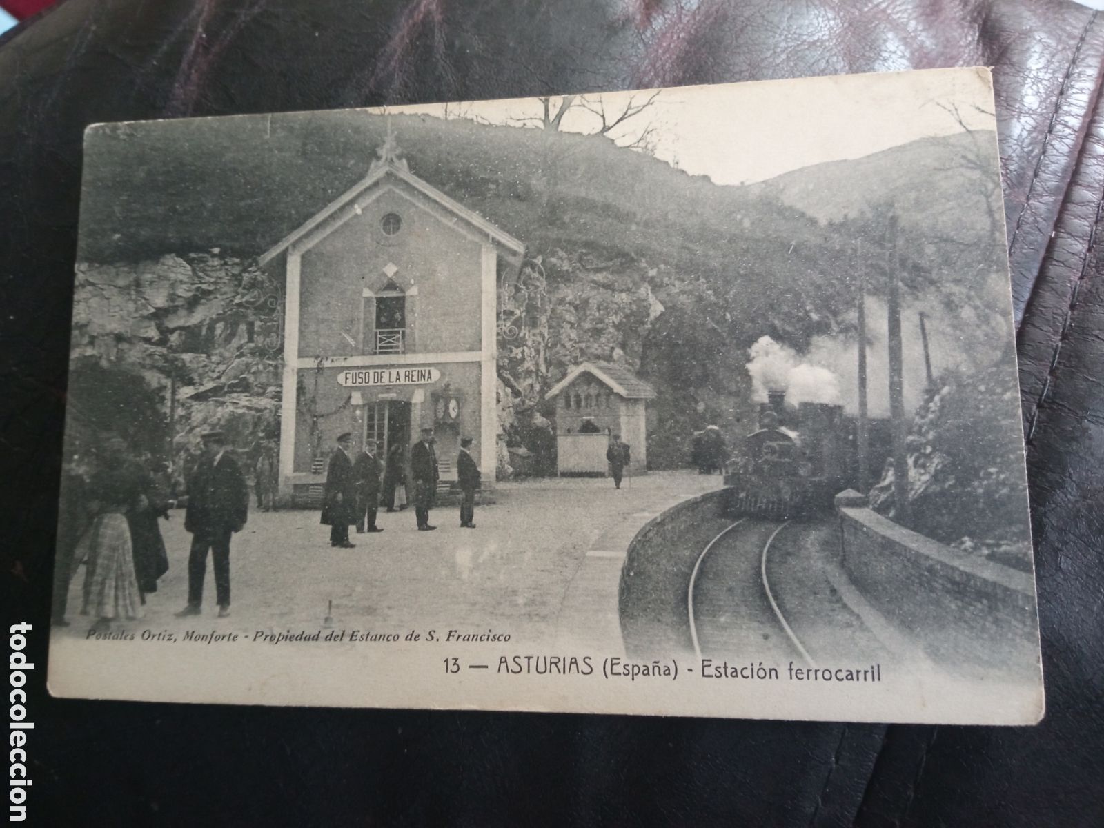Postales: Antigua postal fotogr&aacute;fica, FUSO de la REINA, (Asturias) Estaci&oacute;n de Ferrocarril